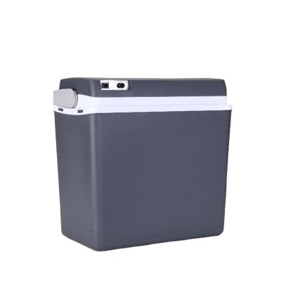 China Waterproof Multi-Function Cooler Low Noise Low Noise Small Car Home Mini Box 23L AC DC Fridge for sale