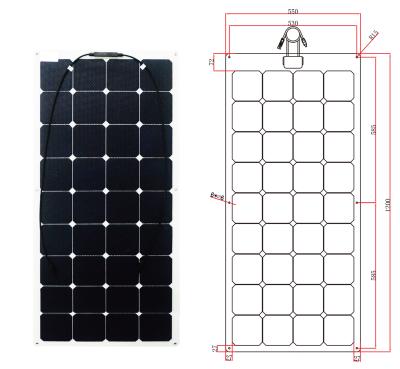 China Solar Boat RV High Efficiency Flexible Solar Module System 100w Solar Powered Panel for sale