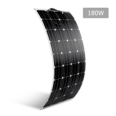 China Waterproof (Optional) 180W 18V ETFE or PET Aluminum Frame Semi Flexible Solar Power Solar Panel with 36 Cell for sale