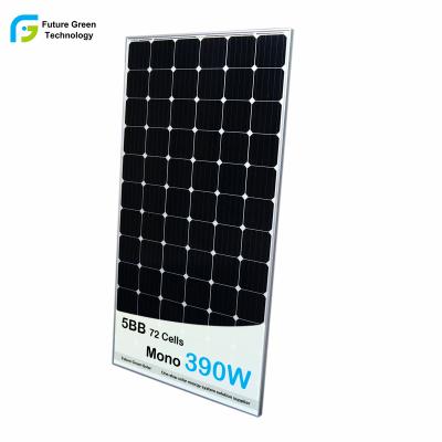 China Camping/Yacht/Caravan Cell Monocrystalline Silicon Solar Panel FGET 72 390 Watt Module Solar Panel for sale