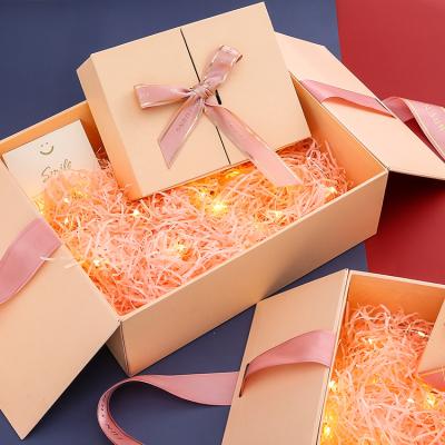 China Creative Recyclable Packaging Paper Gift Box Lipstick Cosmetics Box Perfume Birthday Gift Box With Ribbon for sale