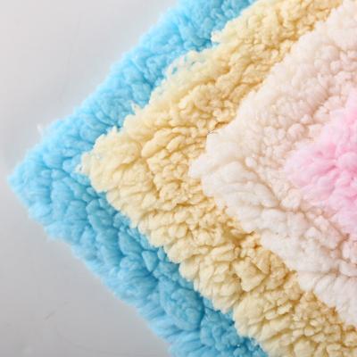 China Sale Link Dye 220g Solid Color Sherpa Jacket Blanket Polyester Hometextile Fabric Sofa Carpet Rug Toy Clothes 100% Shrink-Resistant for sale