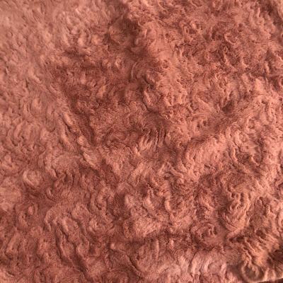 China Organic Factory Custom Soft Hot Pink 100% Brushed Faux Rabbit Fur Polyester Fabric Blanket/Garment/Toy For Fall And Winter for sale