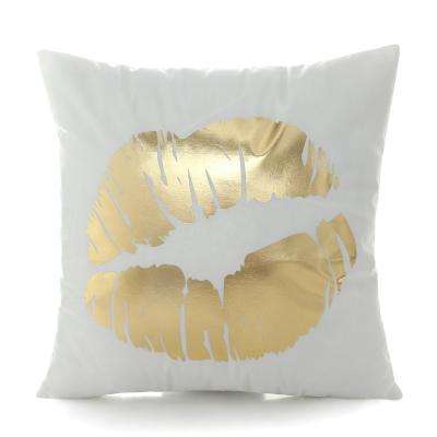 China Amazon anti-static top selling custom home decorative gold foil printed nordic style cushion pillow case wholesale for sale