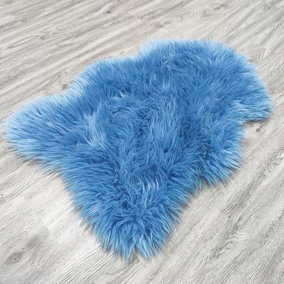 China 2021 Hot Selling Custom Made Anti-skid Living Room Blankets High Amazon Sheepskin Long Hair Faux Fur Artificial Fur Antiskid Fabric for sale