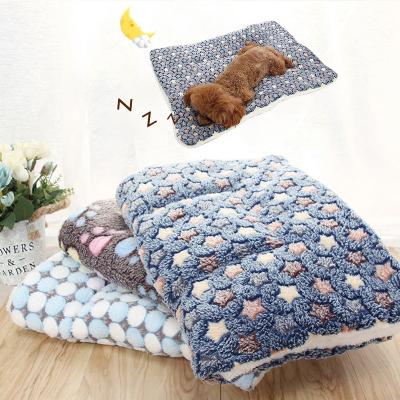 China Winter Hot Selling Viable Thicken Warm Soft Flannel Sherpa Fleece Dog Bed Dog Pad Pet Mat for sale