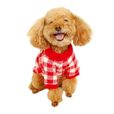 China Charming Design Autumn And Winter New Teddy Plaid Attractive Viable Style Red And White Sweater for sale