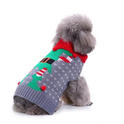 China Available Viable Many Colors Pet Apparel Sweater Bone Striped Turtle Neck Dog Apparel Sweater for sale