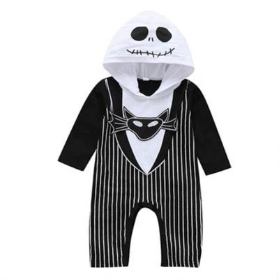 China Striped Cotton Toddler Bat Black Hoodie Jumpsuit Cartoon Holiday Clothes Outlet Happy Halloween Baby Rompers for sale