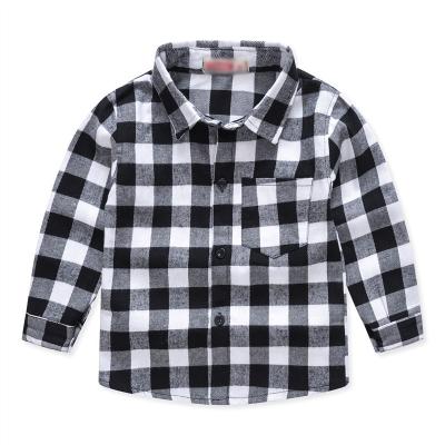 China Breathable in running kid buttons lattice top fashion outwears long sleeved cotton spring kids boys shirt for sale