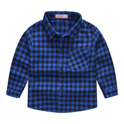 China New Design Gentleman Lattice Tops Cotton Breathable Coat Boy Casual Wholesale Children Long Sleeve Shirt for sale