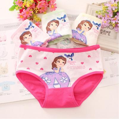 China 2021 Cute Cartoon Print Breathable Little Girl Panties Factory Price Baby Underwear 100% Cotton for sale