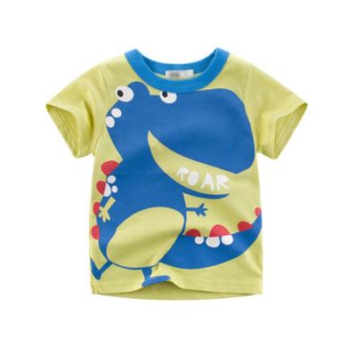 China 100% Cotton Upper Wholesale Newborn Boy Canton Breathable Toddler T-shirt Summer Cute Printing Short Sleeve for sale