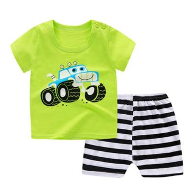 China Breathable Toddler Summer Printing 100% Cotton Short Sleeve Main 2 Pieces T-shirt High Quality Baby Boy Knicker Shorts for sale