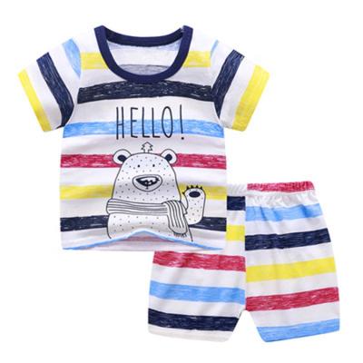 China Best Price Breathable Cartoon Toddler Cartoon 2PCS Summer Cotton 2PCS Shorts Pants Baby Girl Short T-Shirt Set Boys for sale