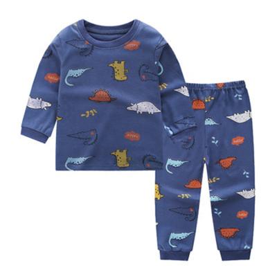 China 2021 New Drop Design Breathable Cotton T-shirt Top Sleepwear Pants Sets Unisex 2 Piece Long Sleeve Baby Clothes Set for sale