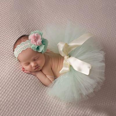 China Sweet Take Pictures Newborn Tutu Skirt Nylon Bow Princess Dress Four Seasons Baby Photography Costume for sale