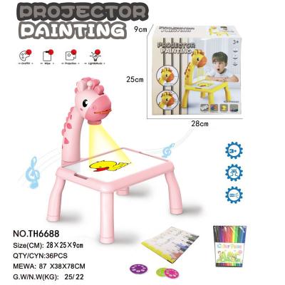 China Smart Cartoon Fashion Children's Drawing Board Table Boys Girls Projection Painting Machine for sale