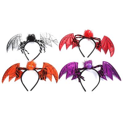 China Wholesale Halloween Decoration Party Animal Bat Spider Design Devil Headband Halloween Kids Hair Accessories for sale