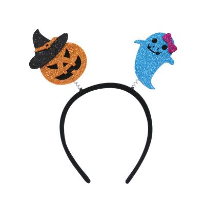 China Adult Halloween Decoration Halloween Children's Dance Performance Props Headband Bat Skull Pumpkin Buckle Headwear Party for sale