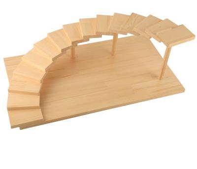 China Sustainable Wooden Sushi Tray Sashimi Sushi Serving Step Dish For Japanese Food Restaurant for sale