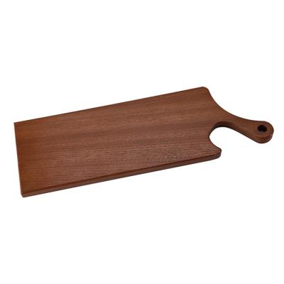 China Sustainable Home Sapele Wood Bread Chopper With Handle Walnut Wood Cutting Board for sale