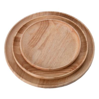 China Sustainable Food Grade Wood Round Wooden Snacks Nut Fruit Dish Charger Dishes for sale