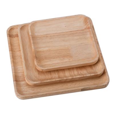 China Eco - Friendly Wooden Fruit Snack Bread Single Serving Plate Wooden Loader Dishes for sale