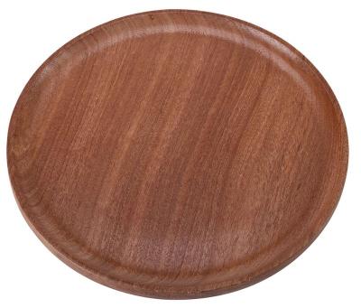 China Sustainable Hot Sale 100% Sapele Round Natural Wooden Dishes Represent Food for sale