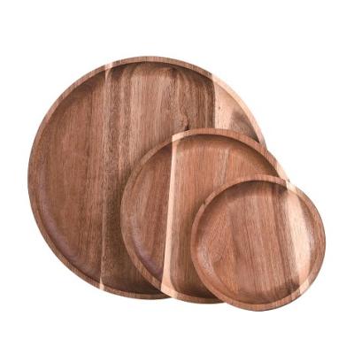 China Viable natural acacia wood tray, trays, cheese dish, for serving, wooden dish set for sale