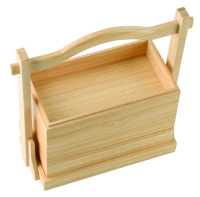 China Sustainable Wooden Storage Box Kitchen Food Container With Handle for sale