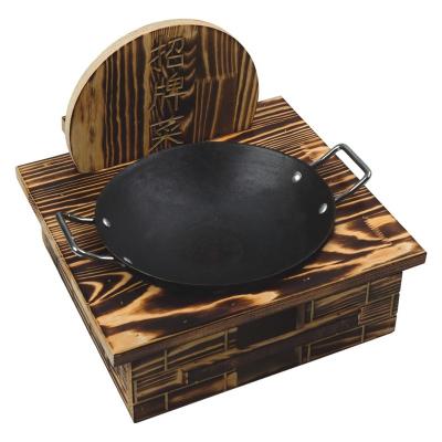 China Viable creative wooden retro rack for wok for sale