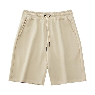 China QUICK DRY NEW Knit Cotton Terry Retro Sports Custom Beige Drawstring Shorts for sale