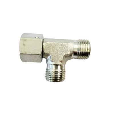 China Factory Direct Hydraulic Hydraulic Hydraulic Fittings AB Ways Connector Male Thread Wide Three Tee Hose Ends for sale