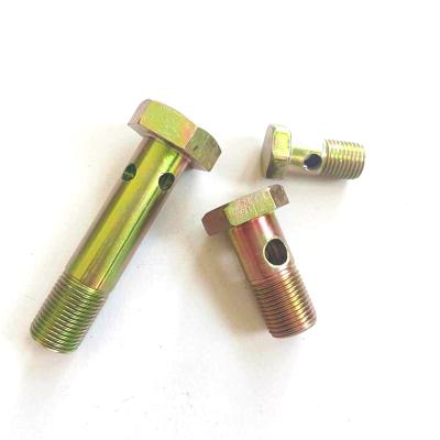 China Custom Industry Banjo Bolt Fitting M10 Brake Pipe Banjo Parts Bolt Fit Carbon Steel Hydraulic Banjo Hex Bolt for sale