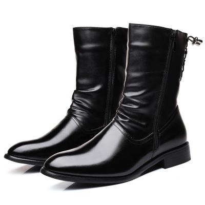 China Durable English Tip Inside Thigh Soft High Top Korean Style High Boots Men's Leather Shoes New for sale