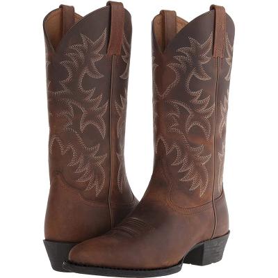 China Western winter of men's European-American style high heel embroidery autumn and winter deodorization cowboy boots 38-48 yards for sale