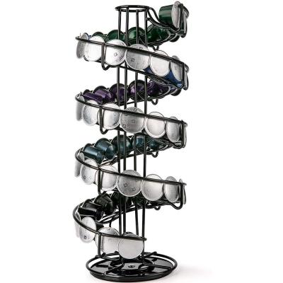 China Metal Capsule Stand Coffee Pods Holder Sustainable Storage Rack for sale