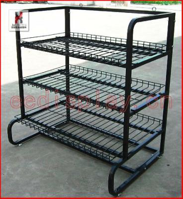 China Supermarket Promotion Cups Display Stand/Metal Viable Display Rack with 3 Baskets/Dishes and Bowls Shop Display Stands for sale