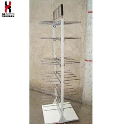 China Supermarket double sided white socks display rack for sell cheaper than/metal wire display promotion shelf/6 tiers floor display racks for sale