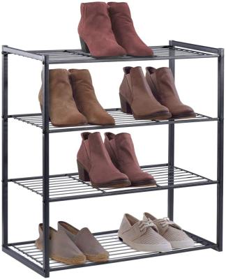 China Retail Organizer Storage Shoes 4 Layers Display Metal Stand Shoe Rack for sale