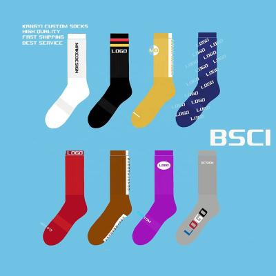 China Custom Wholesale Fashion QUICK DRY Logo Cotton Socks KANGYI Color Crew Socks Amazon New for sale