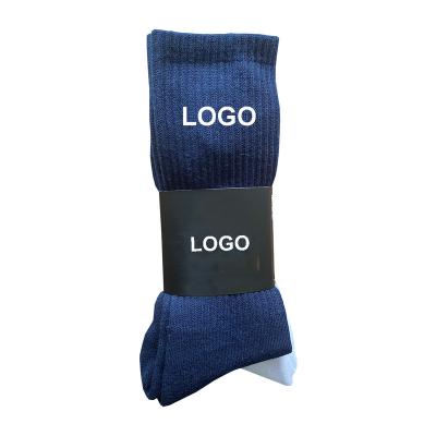 China High Quality Logo White Navy Gray 3 Pack Sports Crew Sock Set Custom Viable Organic Bamboo Cotton Men's Socks for sale