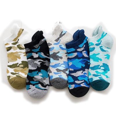 China Spring Summer Polyester Men's QUICK DRY Invisible Boat Socks Camouflage Casual Low Cut Socks for sale