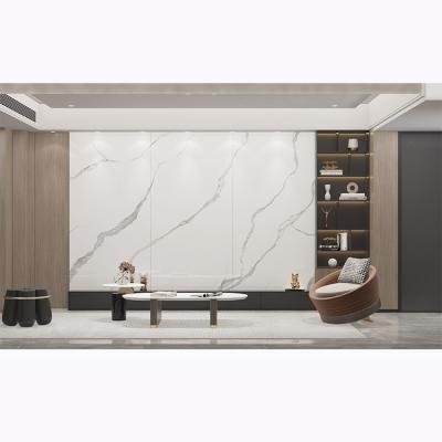 China Big Size Modern Calacatta White Marble Factory Stone Porcelin Flooring Slabbig Agglomerated Slab for sale