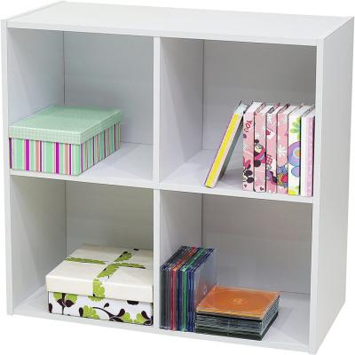 China (Size) 4 Cube Adjustable Simple White Wood Storage Bookcase Organizer for sale