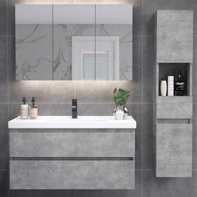 China Eco-friendly Whater Make Heavy Duty Wall Mounted Mirrored Melamine Plywood Vanity Cabinets Bathroom Vanity Cabinets for sale