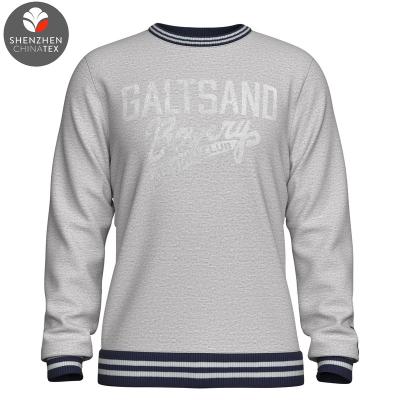 China Breathable Galtsand Vintage Print Striped Crewneck Sweatshirt Rib Trims Soft Hand Feel 300Gsm Fleece Top Pullover Casual Mens Sweaters for sale