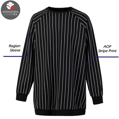 China Breathable Unisex Stripe Printing Anti-Shrink 310Gsm Heavy Tank Top Lengthened Long Sweatshirt Casual Dress Casual Knitted Tops for sale