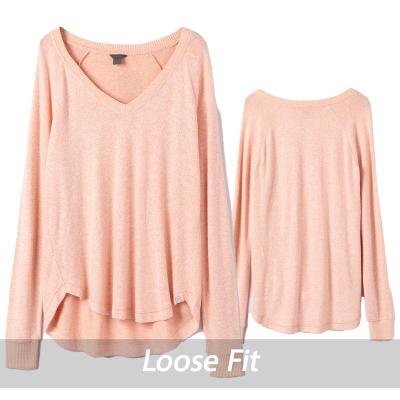 China Breathable Cashmere Hand Feel Swept V Neck Tank Top Off The Shoulder Sweater Pullover Blouse Women Casual Long Sleeve Ladies Blouses And Tops for sale